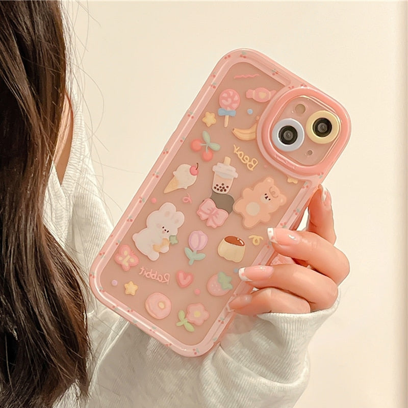 Kawaii Bunny, Bear, & Sweets iPhone Case