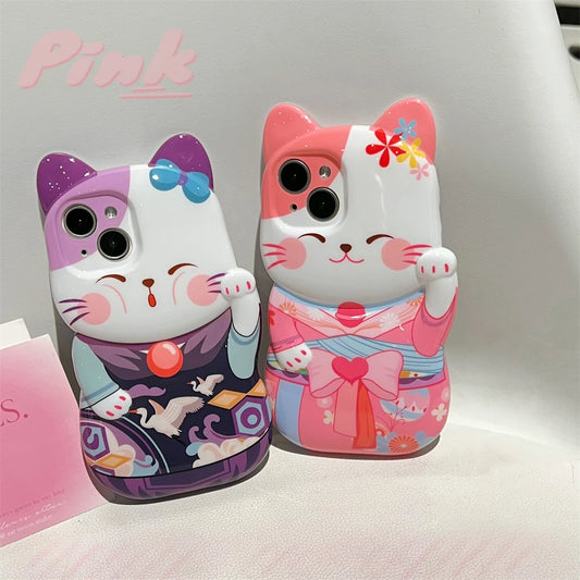 Kawaii Kimono Cat iPhone Case