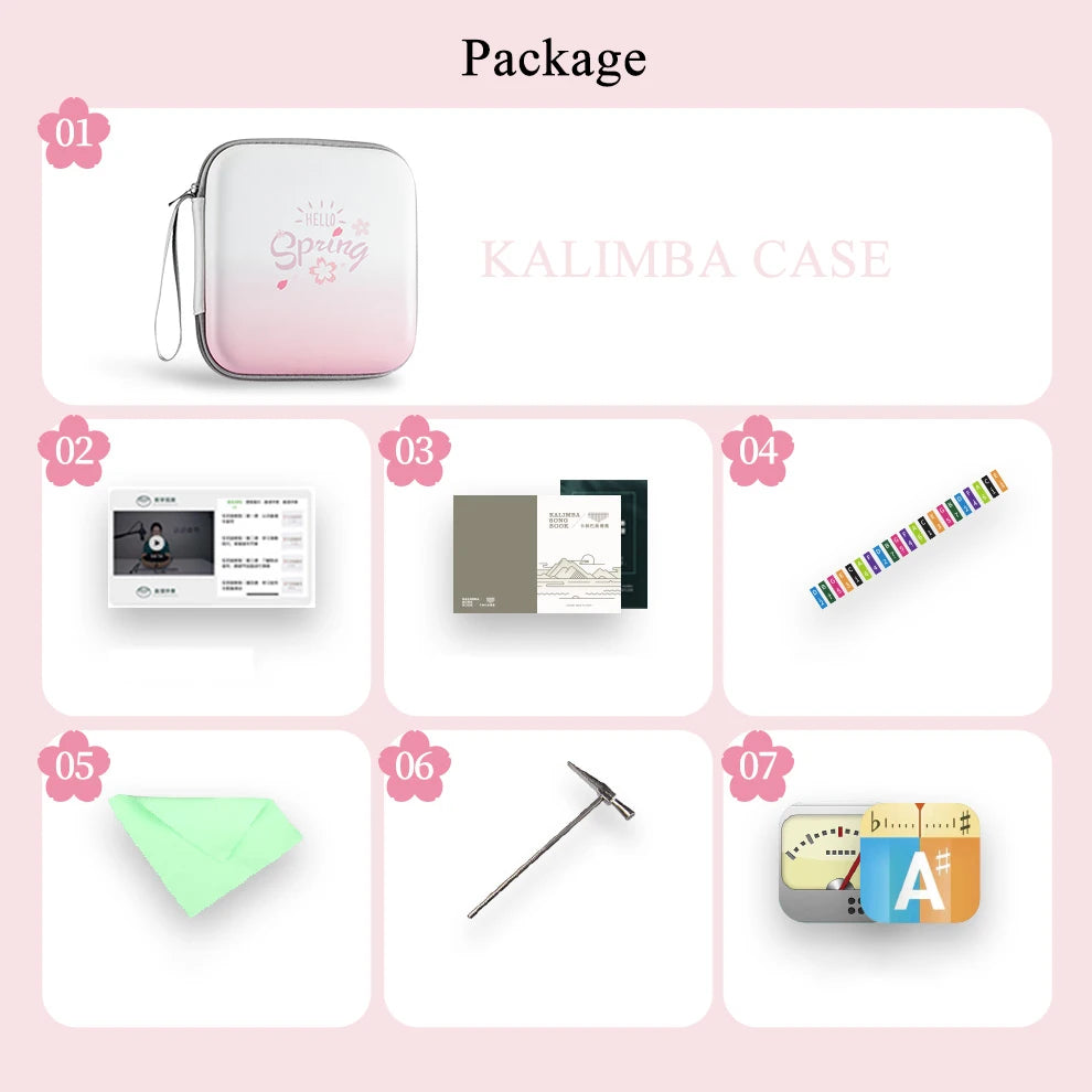 Clear Sakura Shaped Kalimba