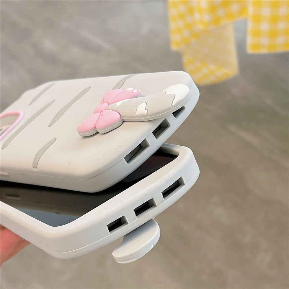 Kawaii Bow Tail Cat iPhone Case