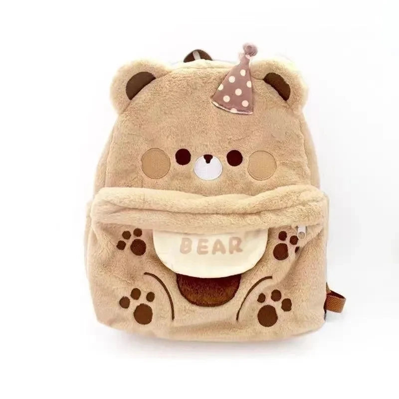 cianmi veasrge mini backpack w teddy bear Sweet Plush Brown Bear Backpack