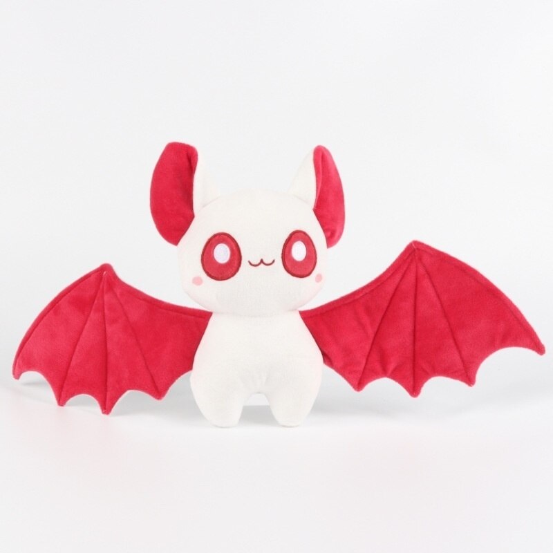 Kawaii White and Red Bat Plushie