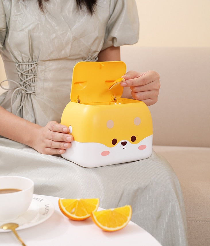 Kawaii Shiba Inu Desktop Trash Can