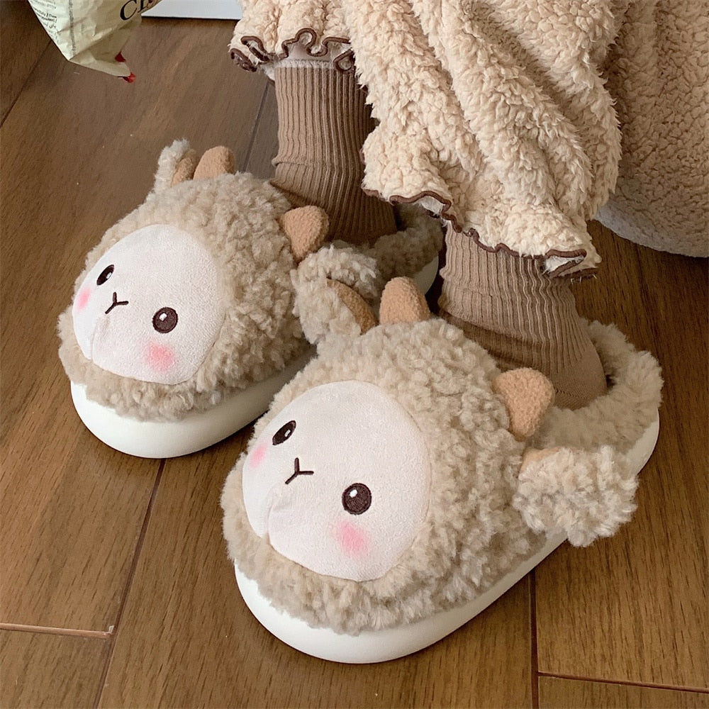 Lovely Lamb Slippers in Beige