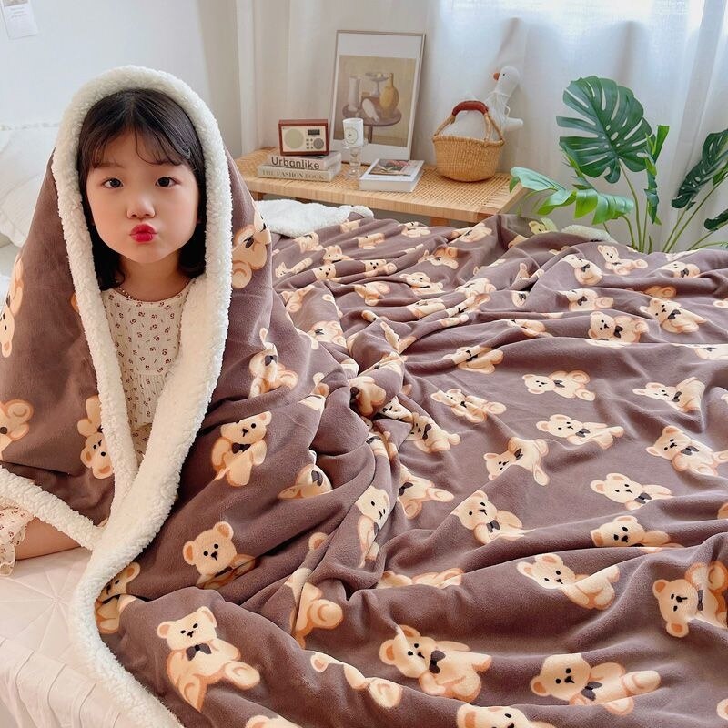Kawaii Lamb Fleece Blanket