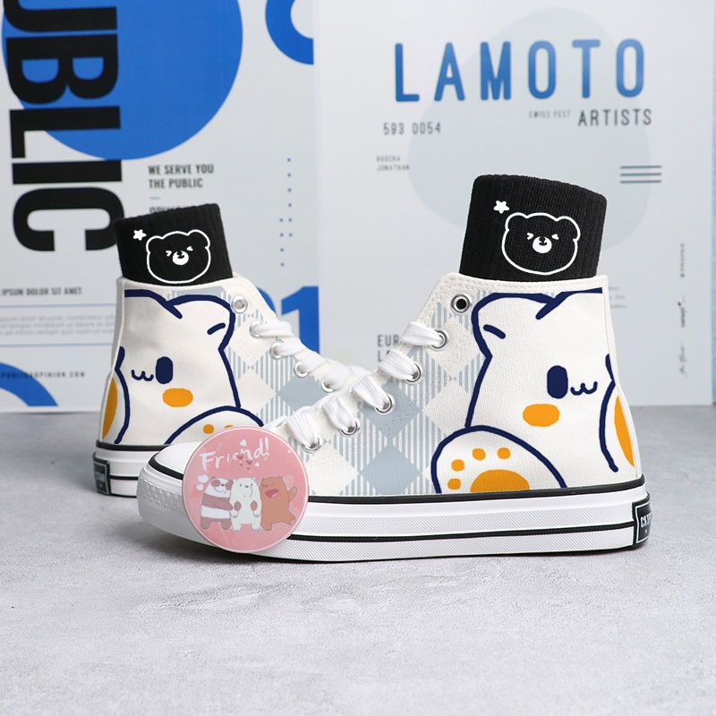 Kawaii Bear Print High Tops
