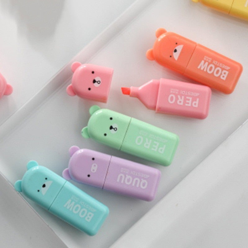 Kawaii Fluorescent Bear Highlighters