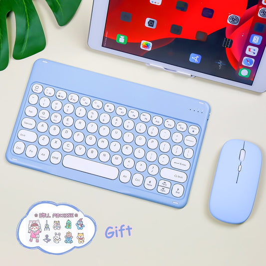 Kawaii Pastel Blue Wireless iPad Keyboard & Mouse