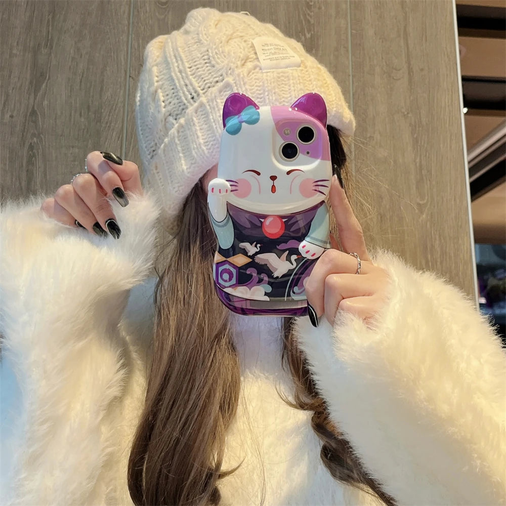 Kawaii Kimono Cat iPhone Case