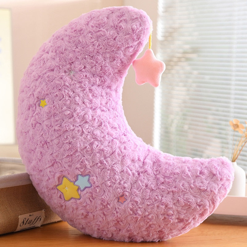 Kawaii Purple Moon Plushie PIllow