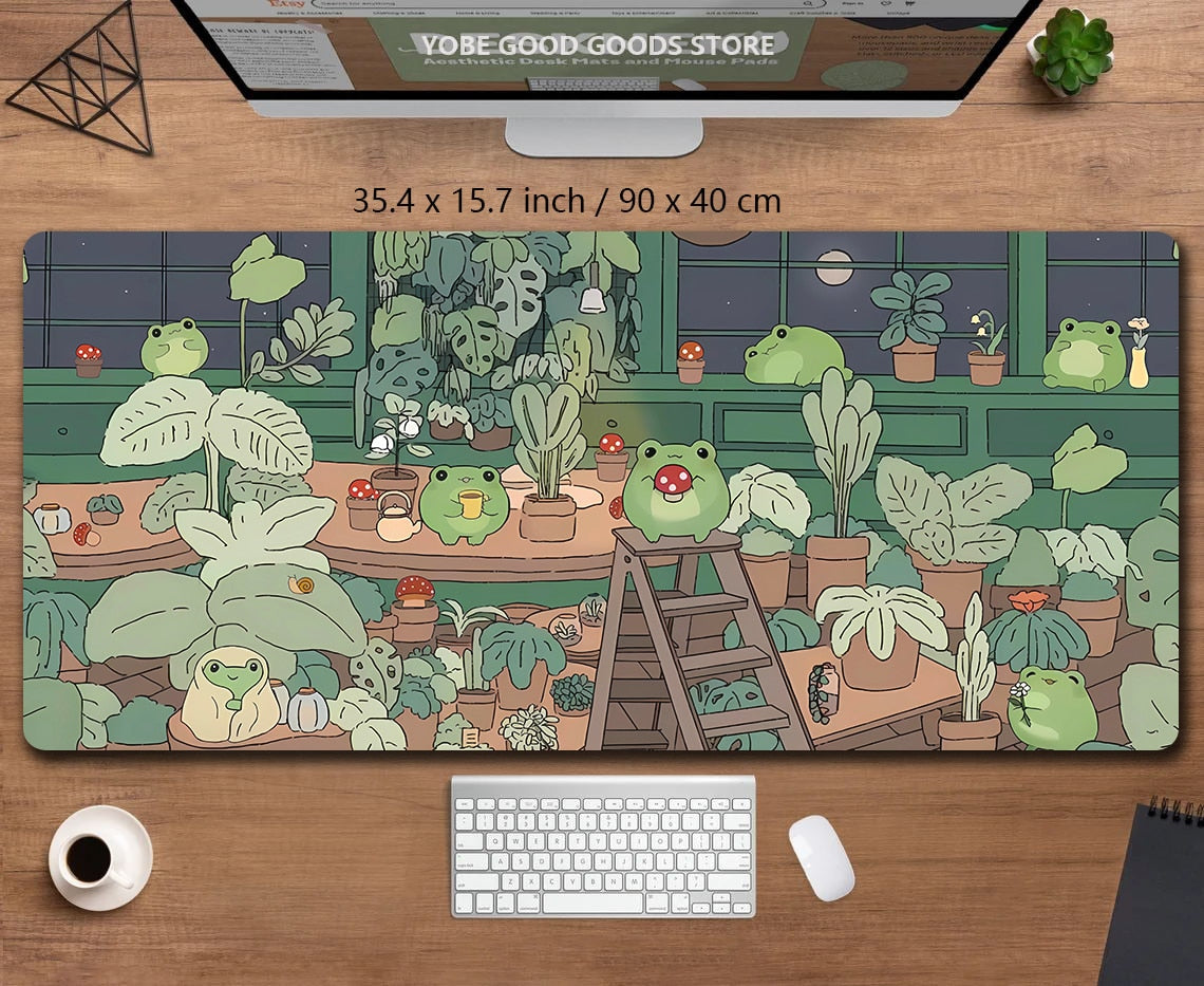 Kawaii Frogs Desk Pad