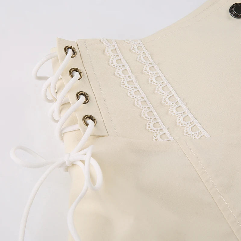 Cream Ruffle Shorts