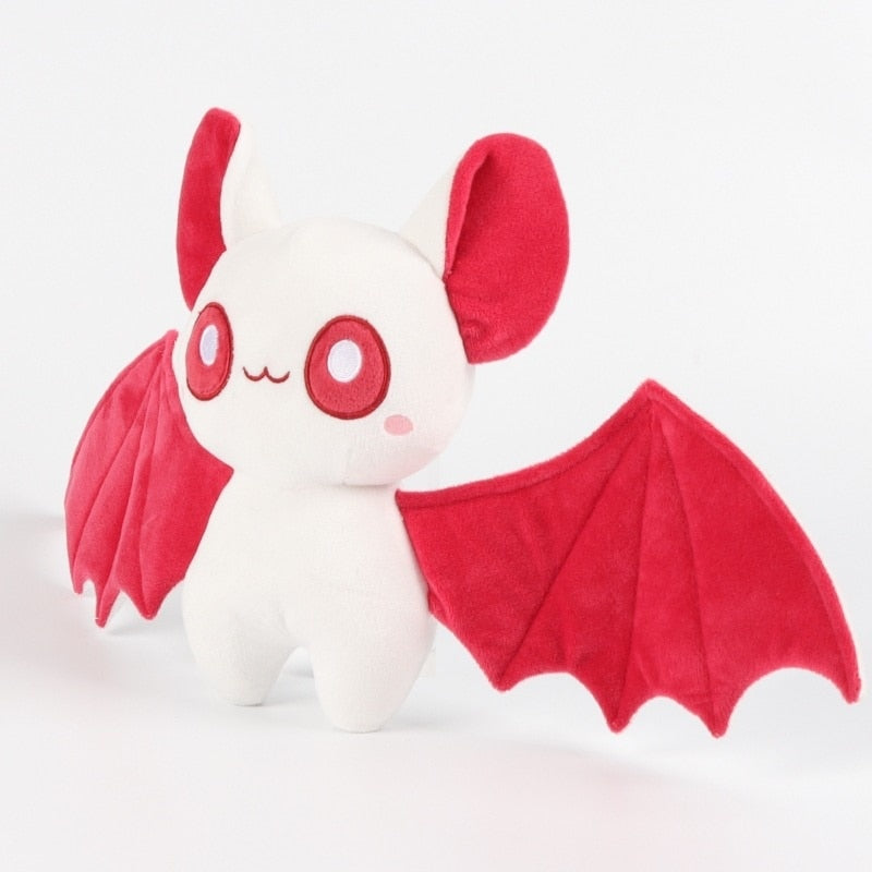 Kawaii White and Red Bat Plushie