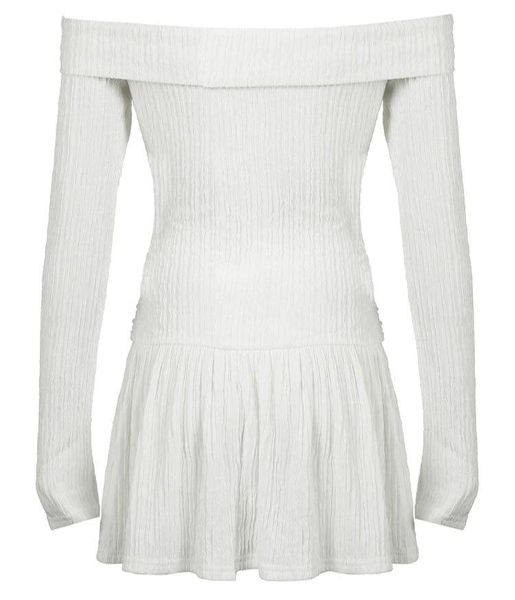 Cute Off Shoulder Long Sleeve Dress