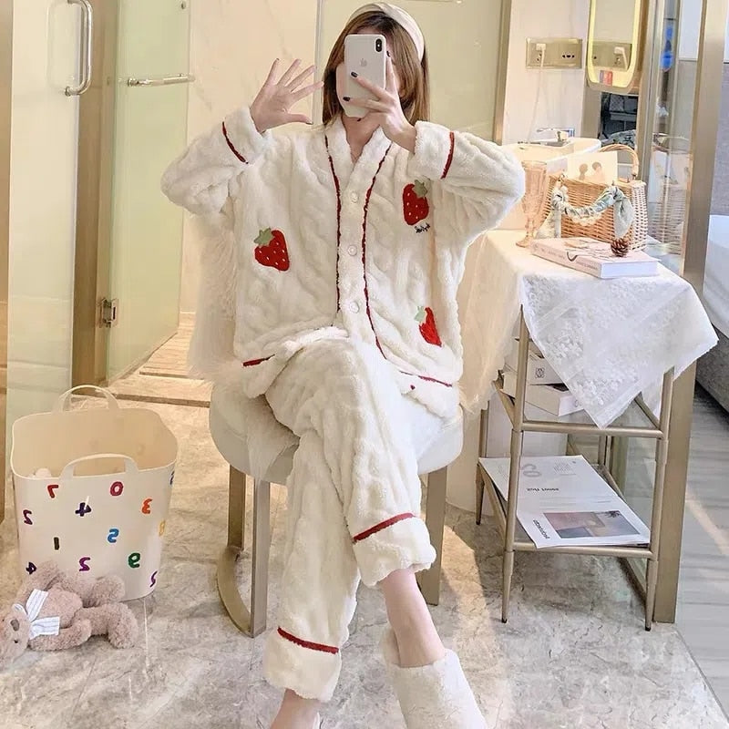 Kawaii Strawberry Winter Pajamas