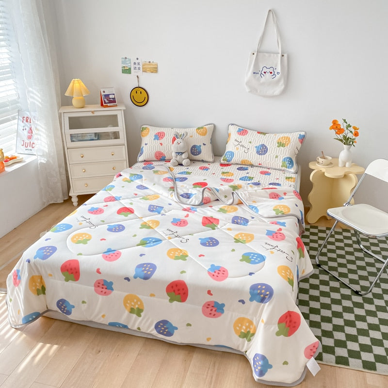 Kawaii 3 Piece Reversible Quilt Sets