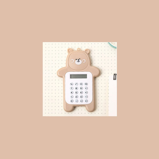 Kawaii Brown Mini Bear Digital Calculator