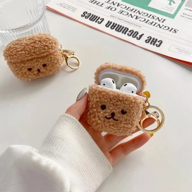 Kawaii Plush Teddy Bear Airpods Cases