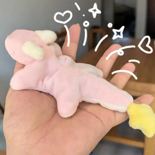 Kawaii Star Dragon Plushie Craft Cat in pink being held by a woman