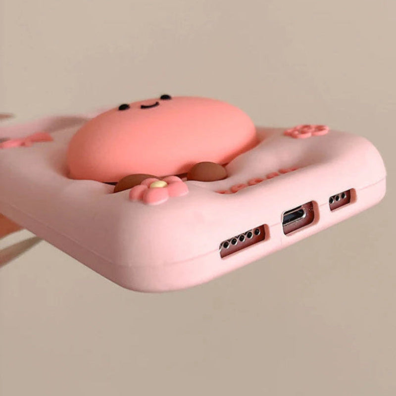 Bottom view of Kawaii Peach iPhone Case