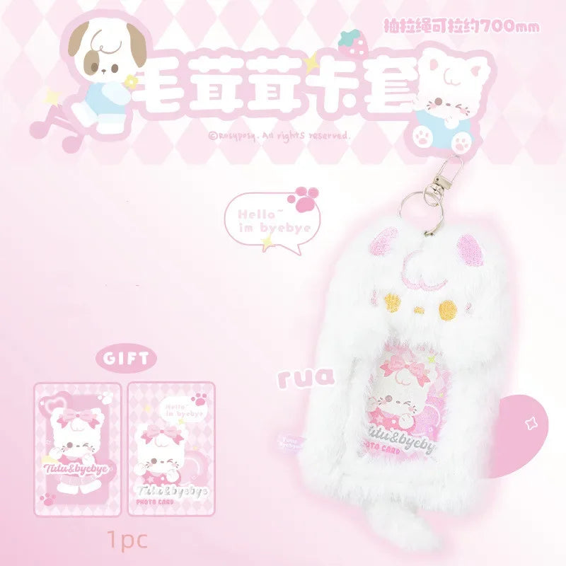 Puppy & Kitty Plush Photo Card Holders