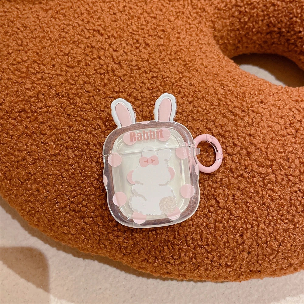 Kawaii Bunny Ears Transparent AirPods Case