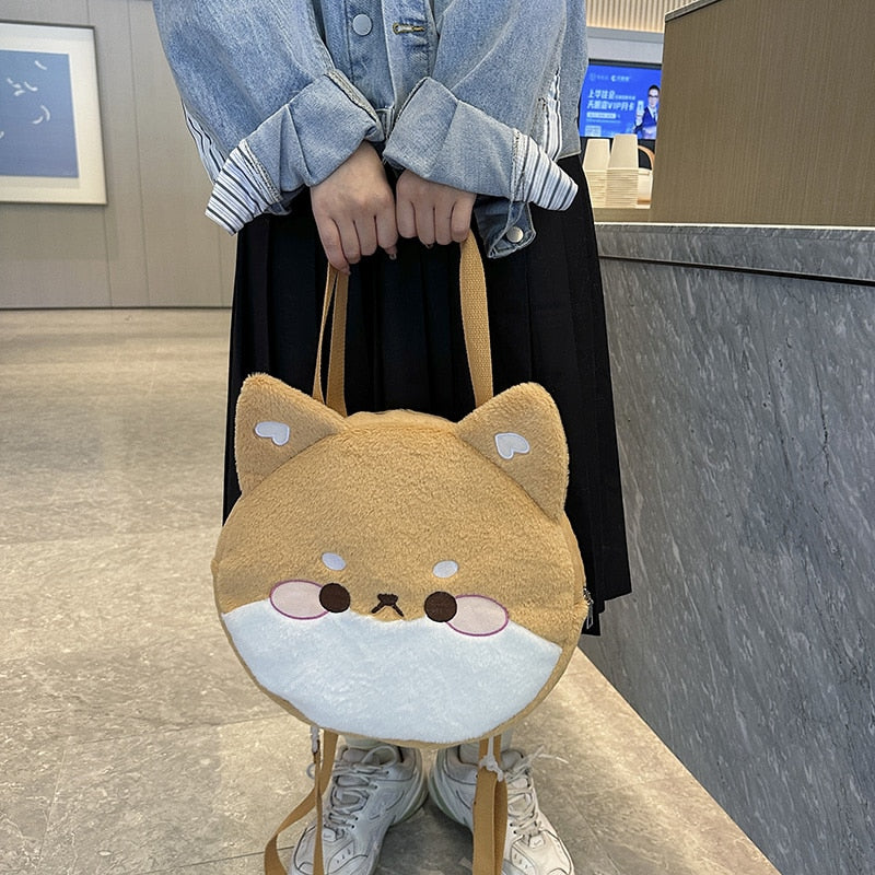 Model Holding Kawaii Shiba Inu Bag