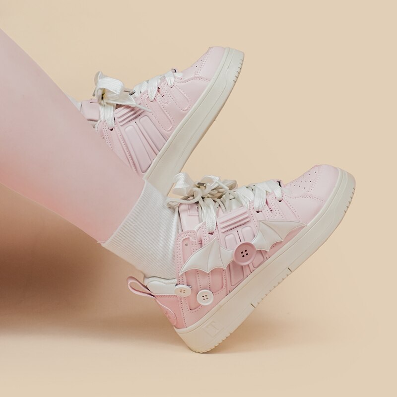 Kawaii Pink Bat Sneakers