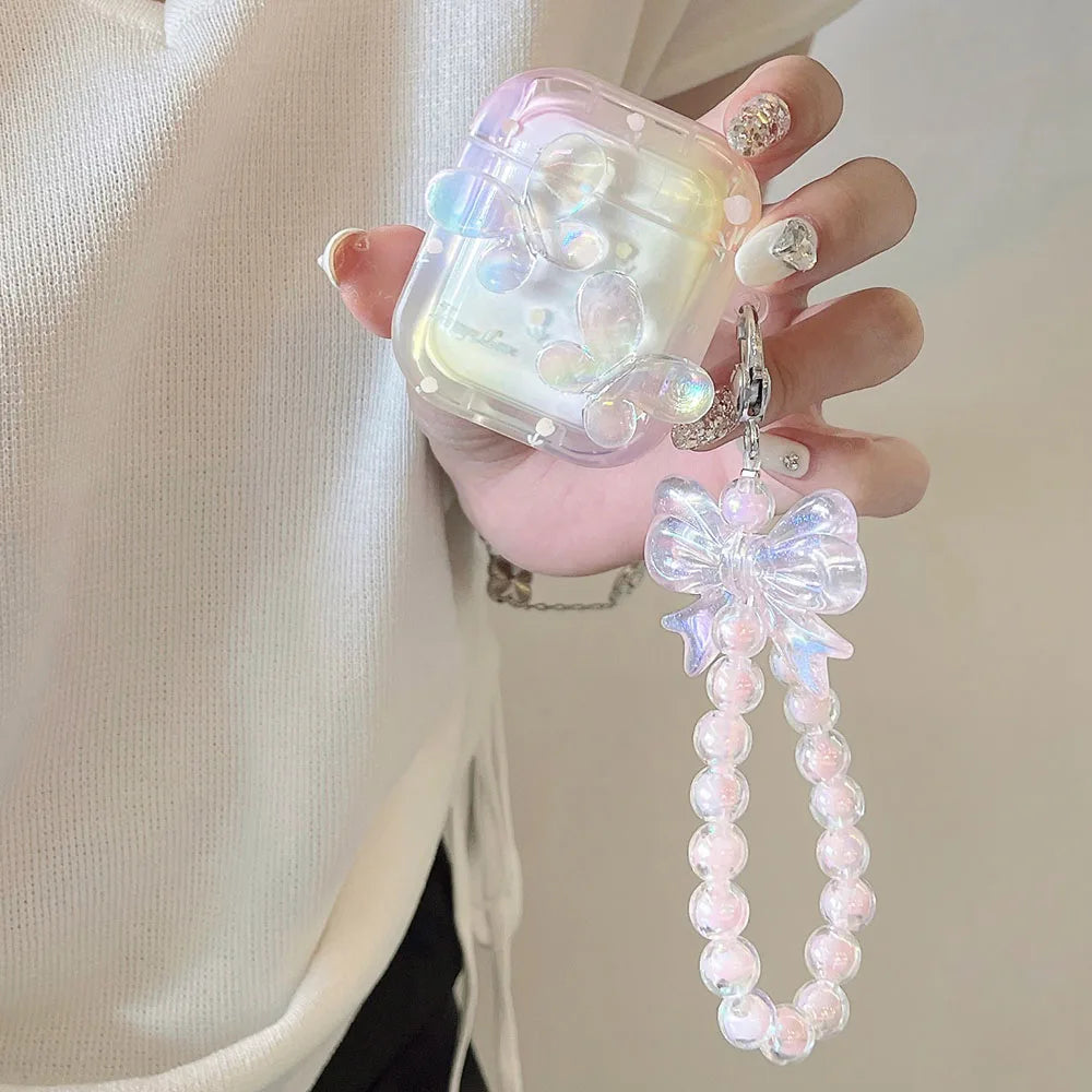 Kawaii Iridescent Butterflies AirPods Case