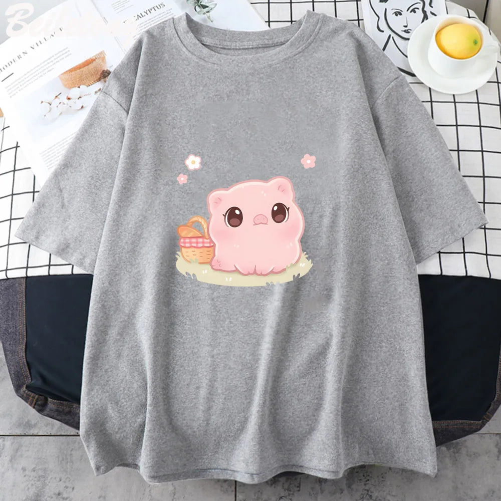 Kawaii Piggy Picnic T-Shirt
