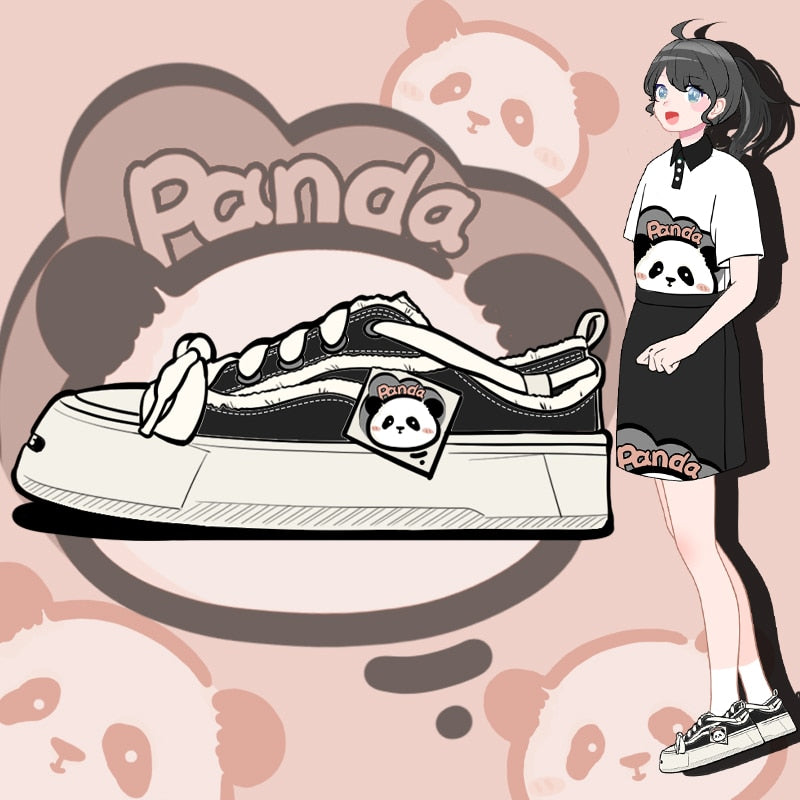Kawaii Chunky Sole Panda Sneakers