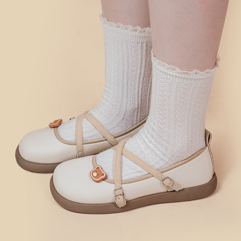 Kawaii Teddy Bear Flat Pumps