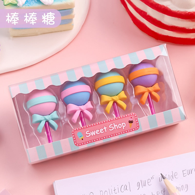 Kawaii Yummy Ice Cream Erasers Set