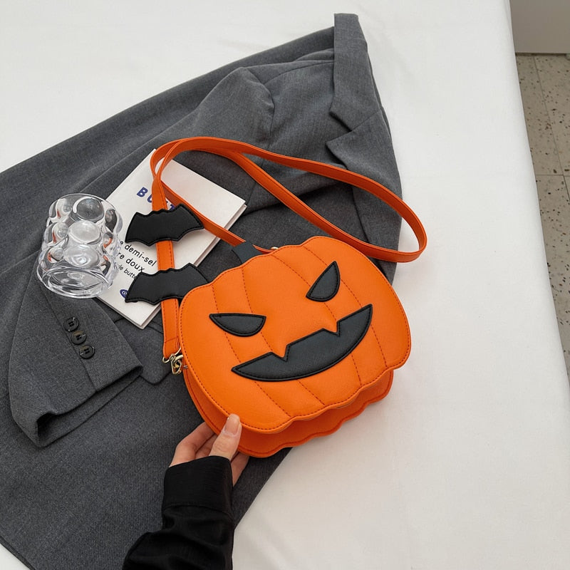 Kawaii Spooky Pumpkin Purse in Orange