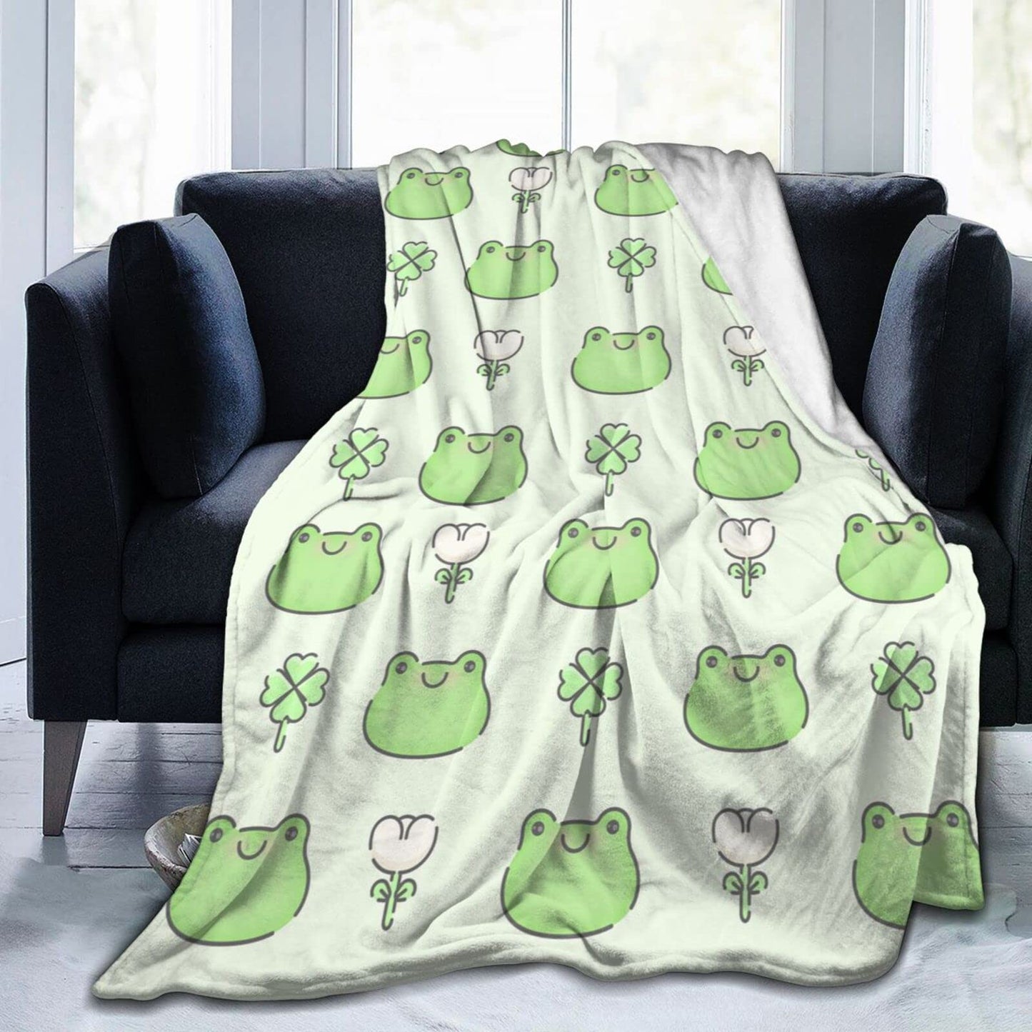 Kawaii Flannel Frog Blanket