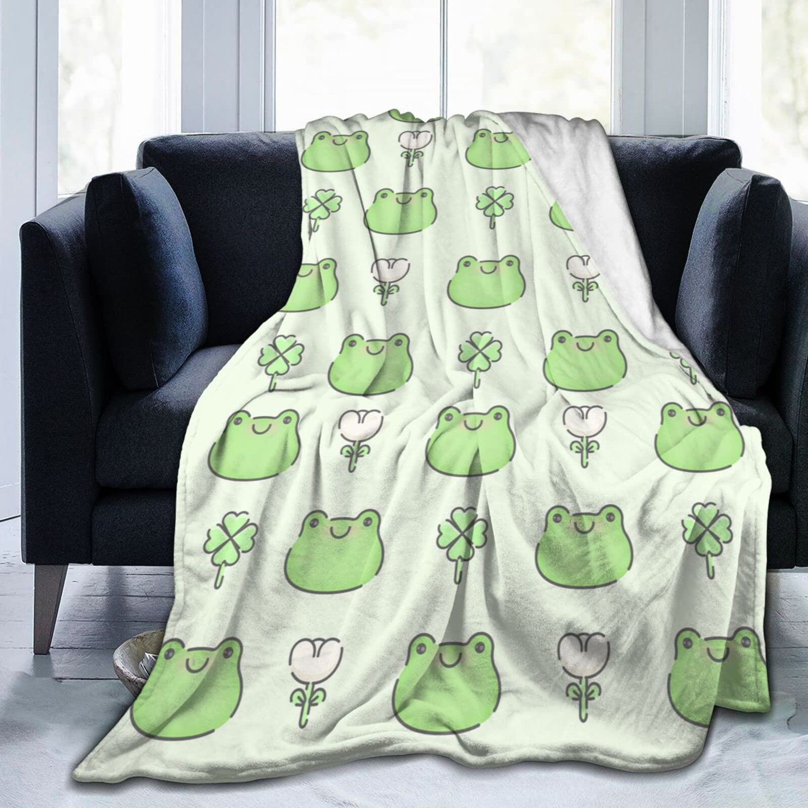 Kawaii Flannel Frog Blanket