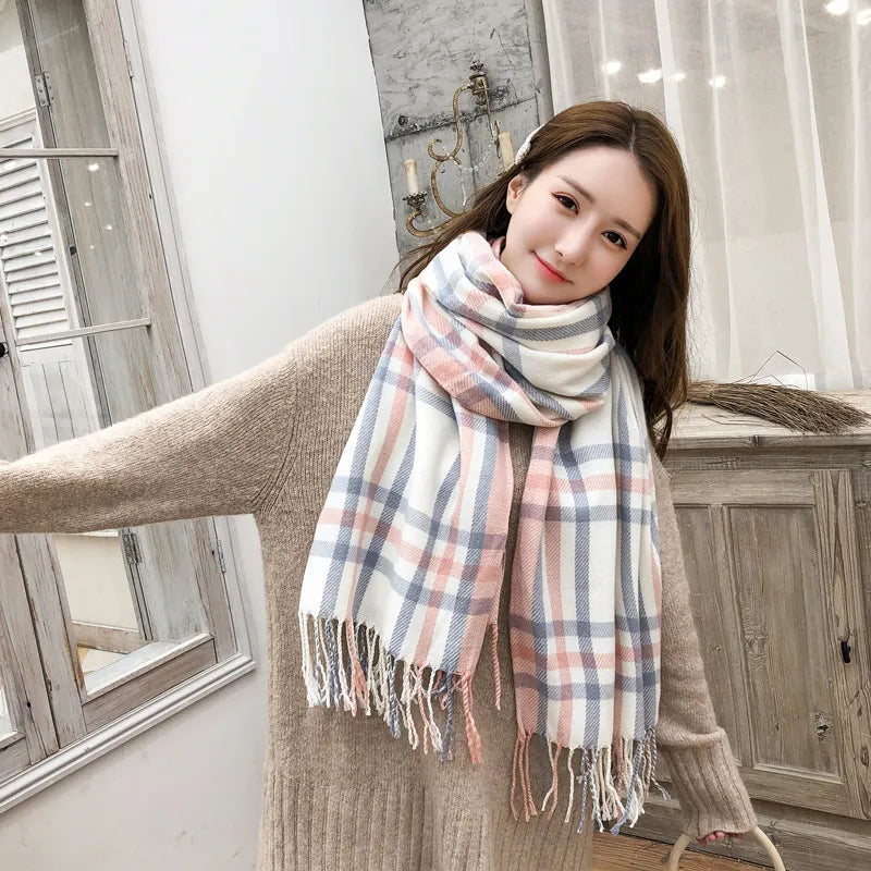 40285288005710Pink Plaid Scarves