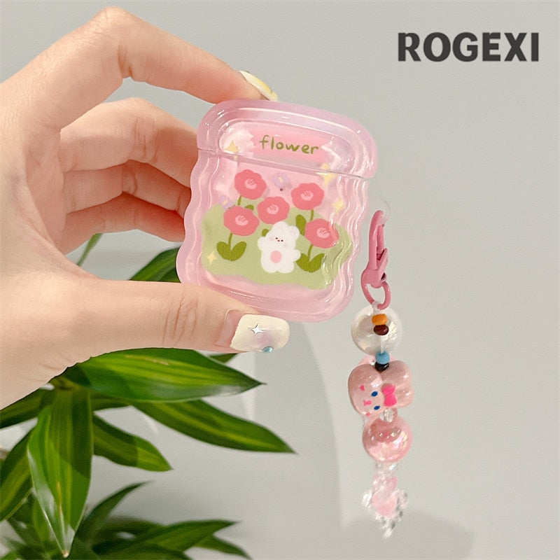 Kawaii Flower Bunny AirPods Case