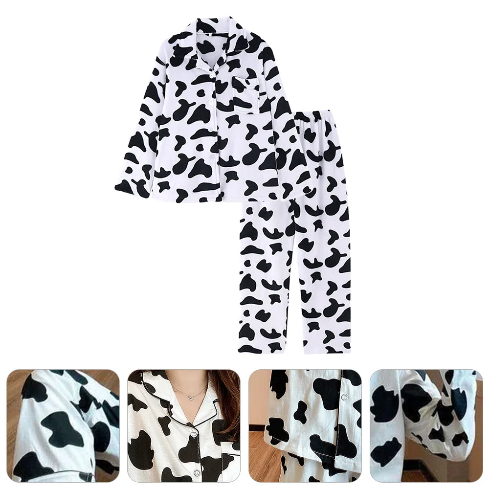 Kawaii Cow Pattern Print Pajamas