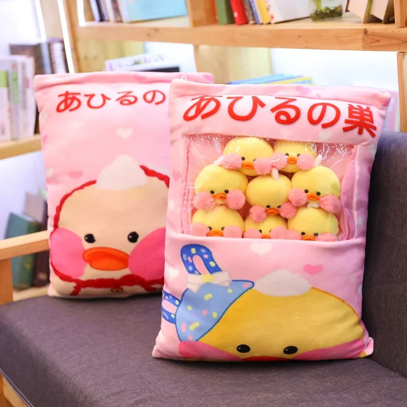 Ducky Plushies in Snack Bag Pillow