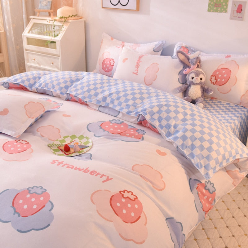 Sweeet Strawberry Print Bedding Set