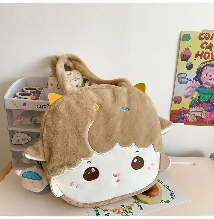 Lamb Face Tote Bag