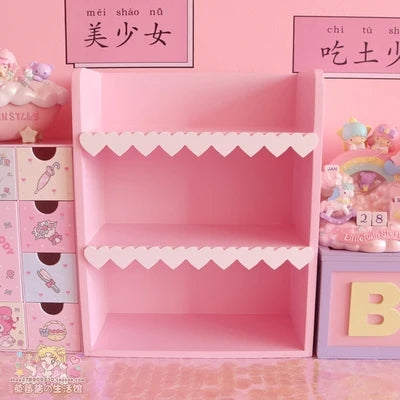 Cute Wooden Shelves with Heart Trim