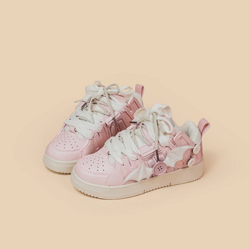 Kawaii Pink Bat Sneakers
