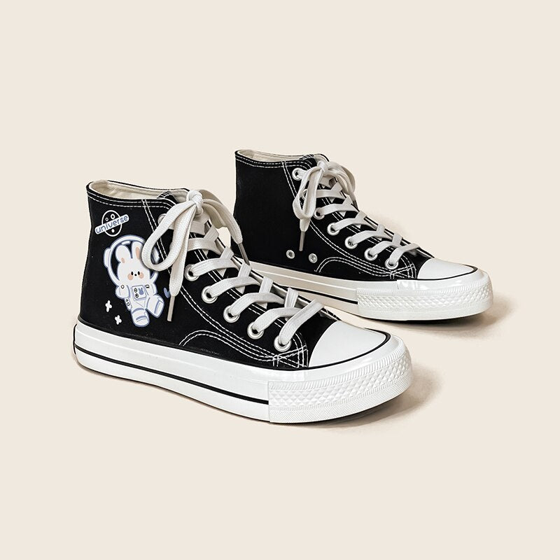 Kawaii Space Bunny Canvas Shoes