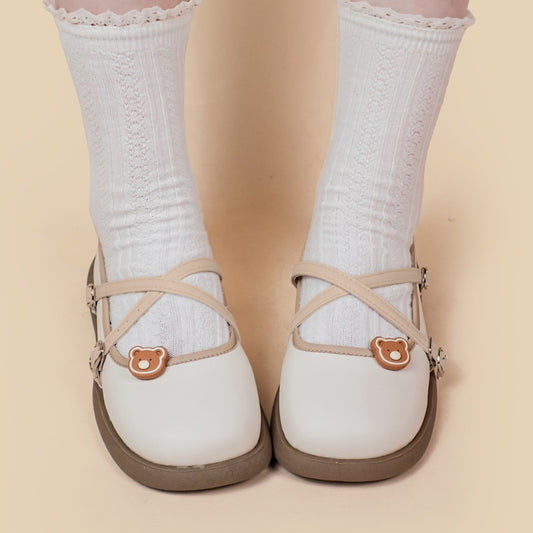 Kawaii Teddy Bear Flat Pumps