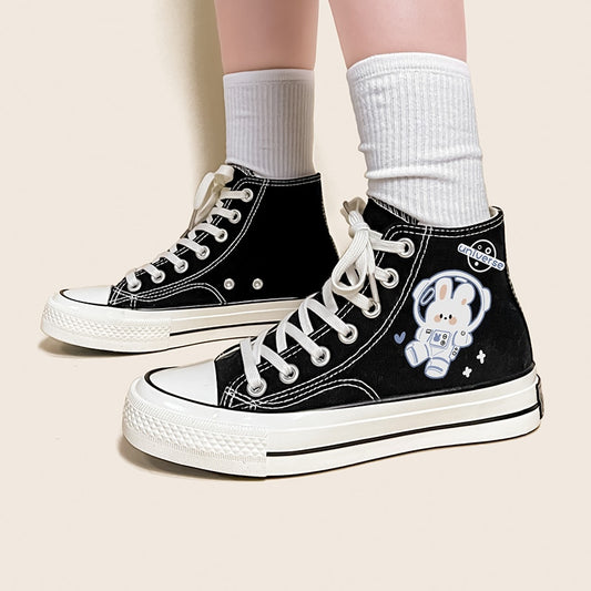 Kawaii Space Bunny Canvas Shoes