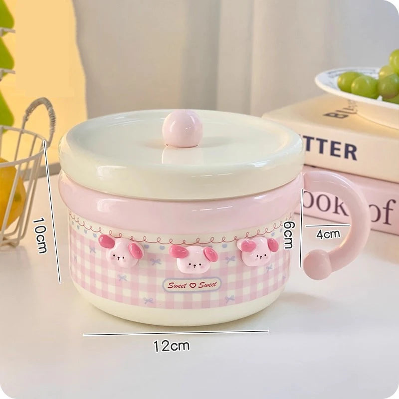 Ramen Bowl with measurements on a white background
