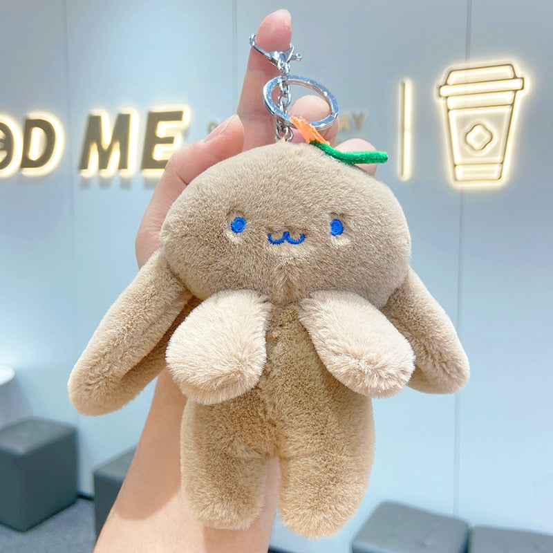 Kawaii Brown Plush Bunny Keychain