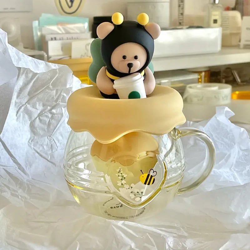 Kawaii Bear Coffee Glass Cup - Kawaii Fashion Shop  Cute Asian Japanese  Harajuku Cute Kawaii Fashion Clothing